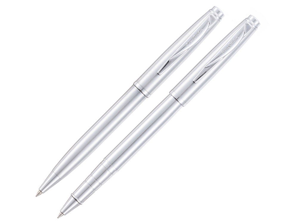 Набор Pierre Cardin PEN&amp;PEN: ручка шариковая + роллер. Цвет - стальной. Упаковка Е.