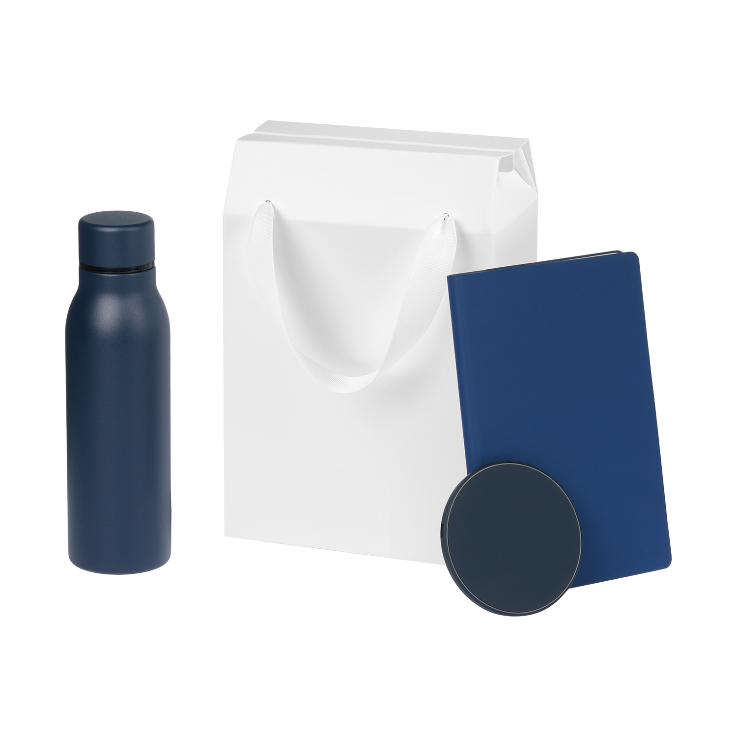 Подарочный набор Sorento, синий (термобутылка, ежедневник, зарядное устройство)