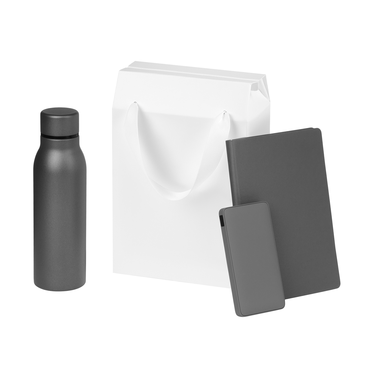 Подарочный набор Sorento, серый (термобутылка, ежедневник, аккумулятор)