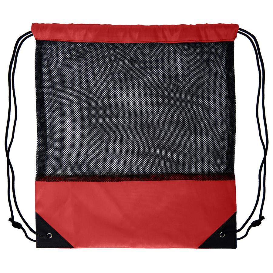 Рюкзак мешок с укреплёнными уголками Mesh, красный, 35*41 см, полиэстер 210D